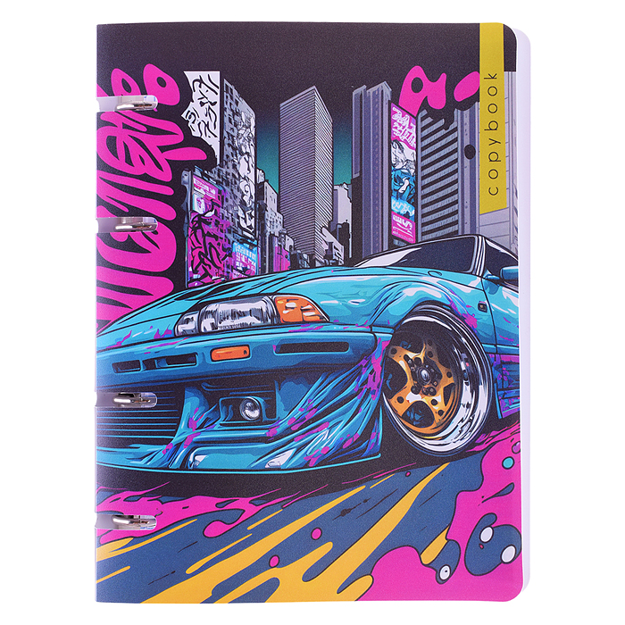 Тетрадь 80л. клетка "Авто" на кольц. А5 пластик обложка Тетрадь 80л. клетка "Авто" на кольц. А5 пластик обложка