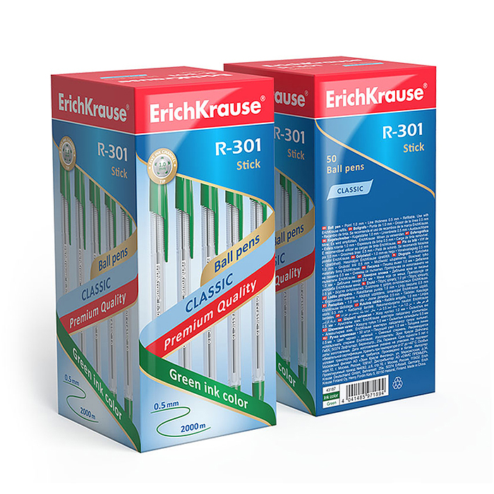 Ручка шариковая Stick Classic 1.0, цвет чернил зеленый 