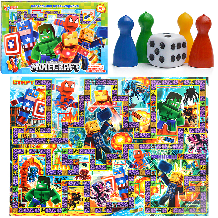 Настольная игра-ходилка "По мотивам Minecraft"