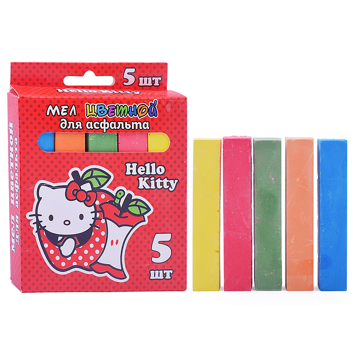 Мел цветной "Hello Kitty" для асфальта, Jumbo 5 шт. в картонной упаковке с европодвесом Мел цветной "Hello Kitty" для асфальта, Jumbo 5 шт. в картонной упаковке с европодвесом