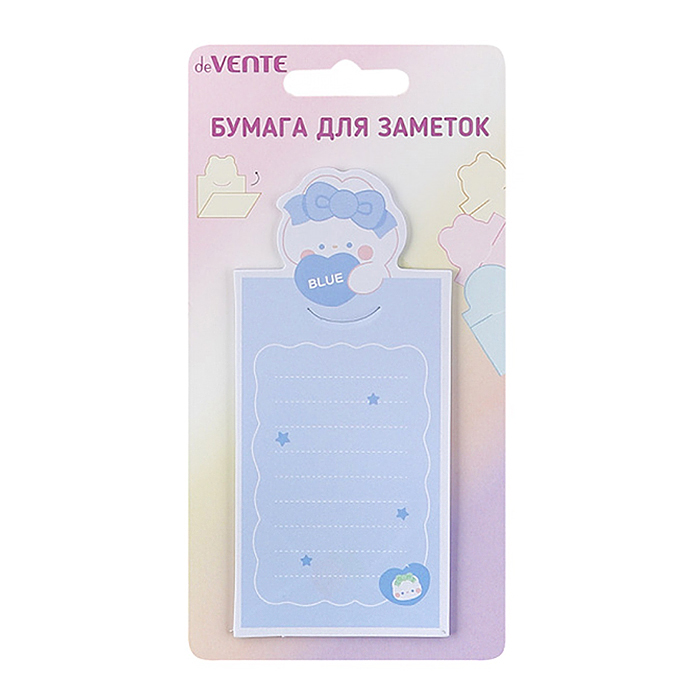 Клейкая бумага для заметок - конверт "Весёлые звери" 56x123 мм, 20 листов, офсет 80 г/м²