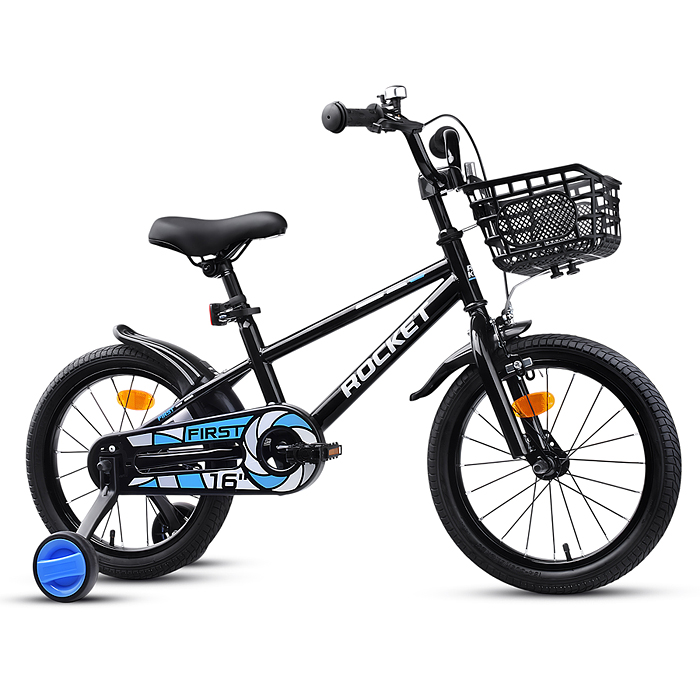 Фото к товару Велосипед 16" Rocket First, цвет черный Велосипед 16" Rocket First, цвет черный