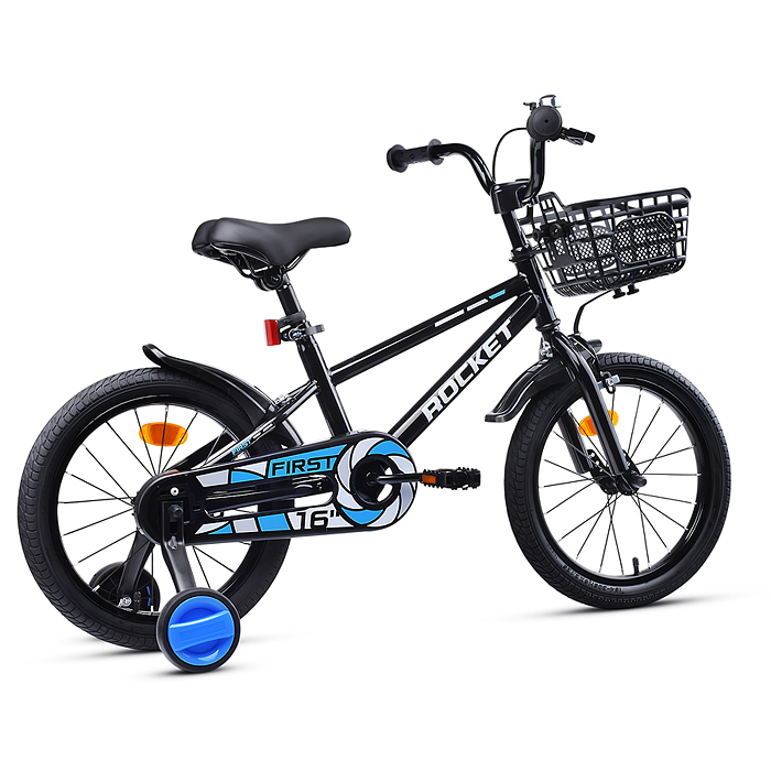 Фото к товару Велосипед 16" Rocket First, цвет черный Велосипед 16" Rocket First, цвет черный