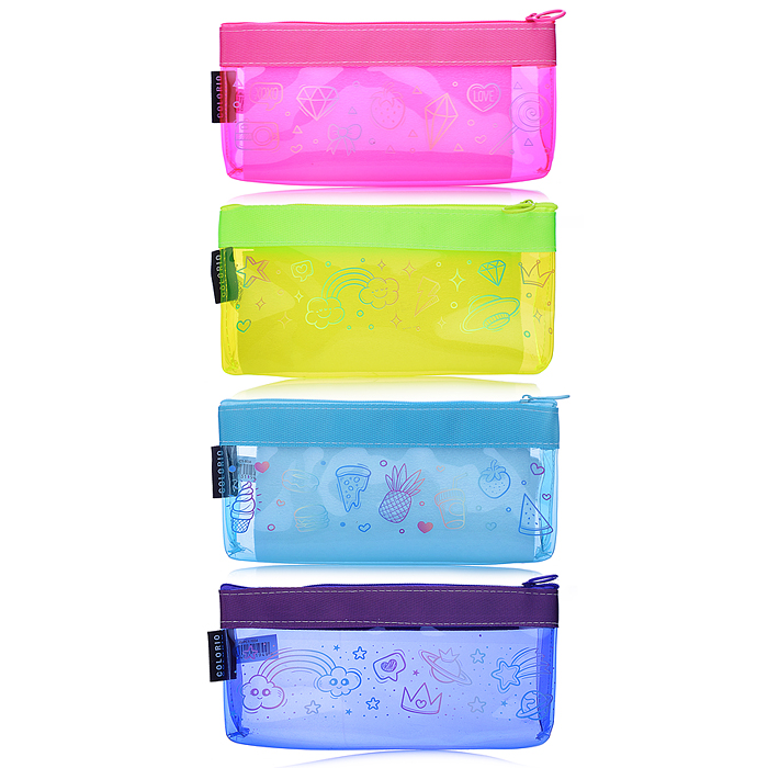 Пенал для канцелярских принадлежностей, одно отделение на молнии