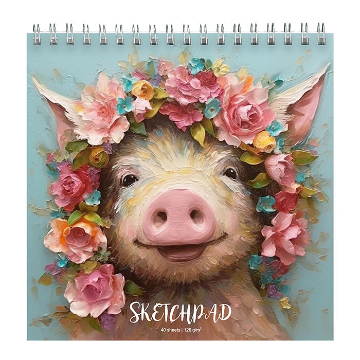 Скетчпад. 40л "Хрюша" плотность бумаги 120 м/г Скетчпад. 40л "Хрюша" плотность бумаги 120 м/г