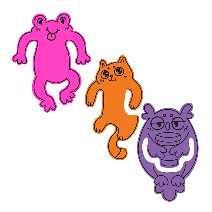 Набор из 3 закладок пластиковых Soft Caribbean Sunset, фигурные, ассорти (12 наборов в п Набор из 3 закладок пластиковых Soft Caribbean Sunset, фигурные, ассорти (12 наборов в п