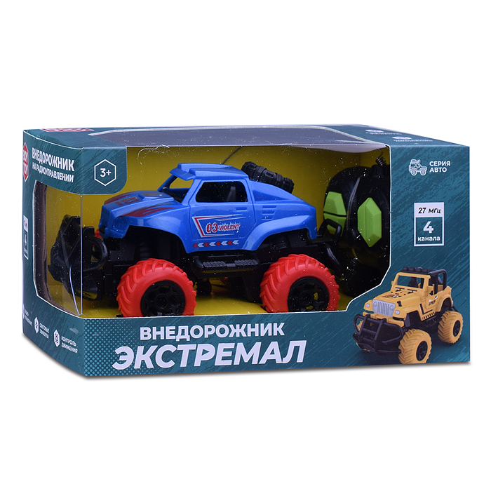 Фото к товару Машина BT0020-3 "Внедорожник Экстремал-3" р/у, 27 MHz, в коробке Машина BT0020-3 "Внедорожник Экстремал-3" р/у, 27 MHz, в коробке