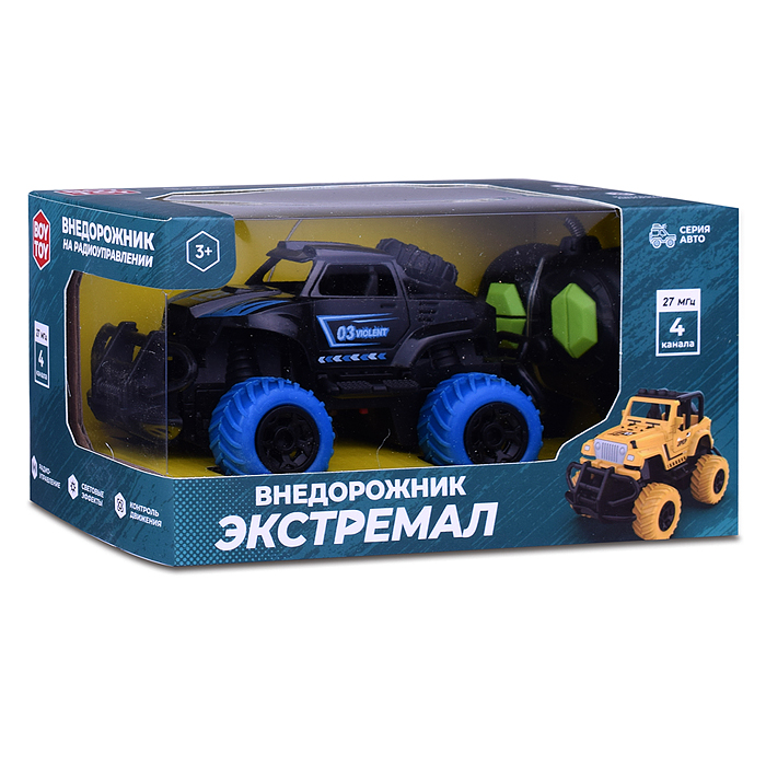 Фото к товару Машина BT0020-3 "Внедорожник Экстремал-3" р/у, 27 MHz, в коробке Машина BT0020-3 "Внедорожник Экстремал-3" р/у, 27 MHz, в коробке