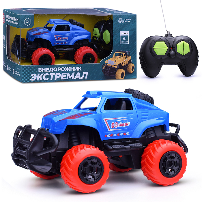 Фото к товару Машина BT0020-3 "Внедорожник Экстремал-3" р/у, 27 MHz, в коробке Машина BT0020-3 "Внедорожник Экстремал-3" р/у, 27 MHz, в коробке