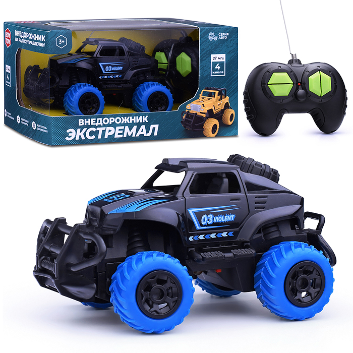 Фото к товару Машина BT0020-3 "Внедорожник Экстремал-3" р/у, 27 MHz, в коробке Машина BT0020-3 "Внедорожник Экстремал-3" р/у, 27 MHz, в коробке