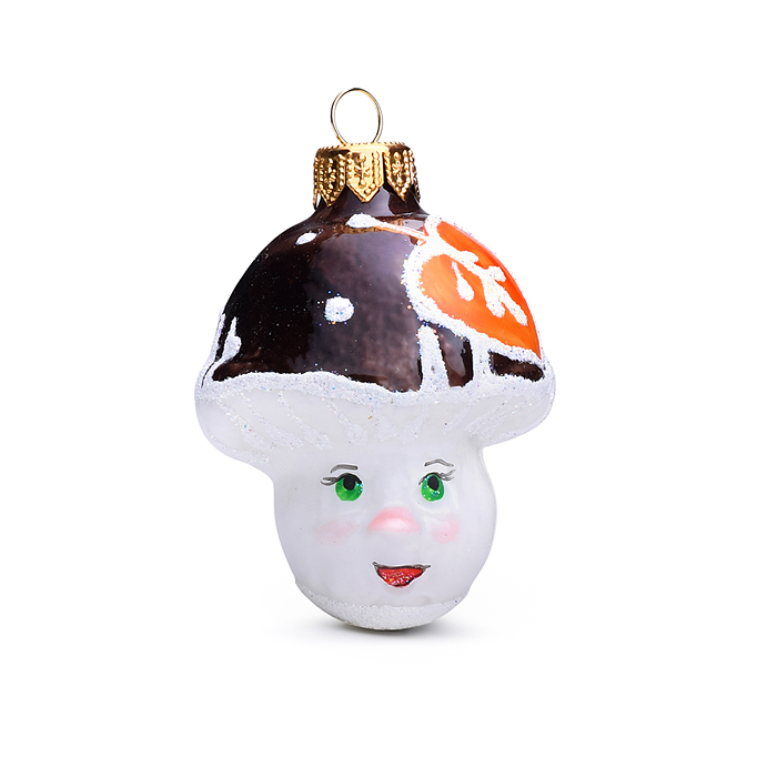 Фото к товару Ёлочное украшение "Белый гриб", в подарочной упаковке, h-9см Ёлочное украшение "Белый гриб", в подарочной упаковке, h-9см