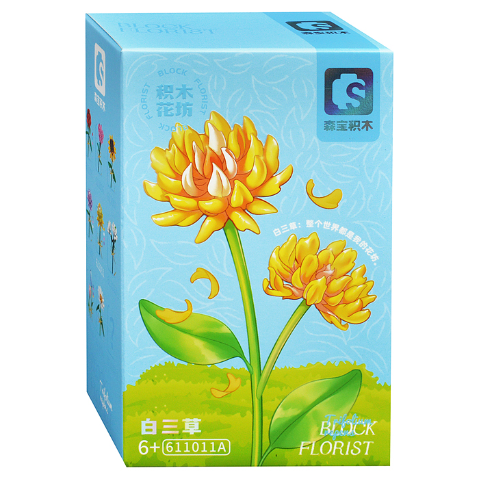 Конструктор 611011ABCD "Цветок" (137 дет.) в коробке