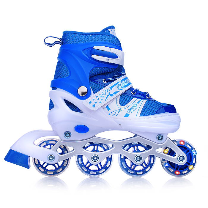 Фото к товару Ролики детские, размер S, синие (со шлемом и защитным снаряжением) Ролики детские, размер S, синие (со шлемом и защитным снаряжением)