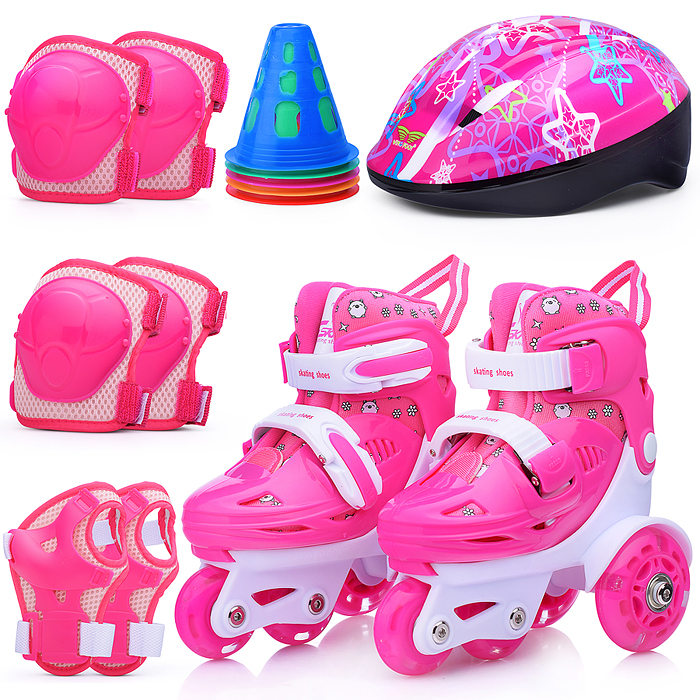 Ролики детские U011007Y размер S, розово-белые Ролики детские U011007Y размер S, розово-белые