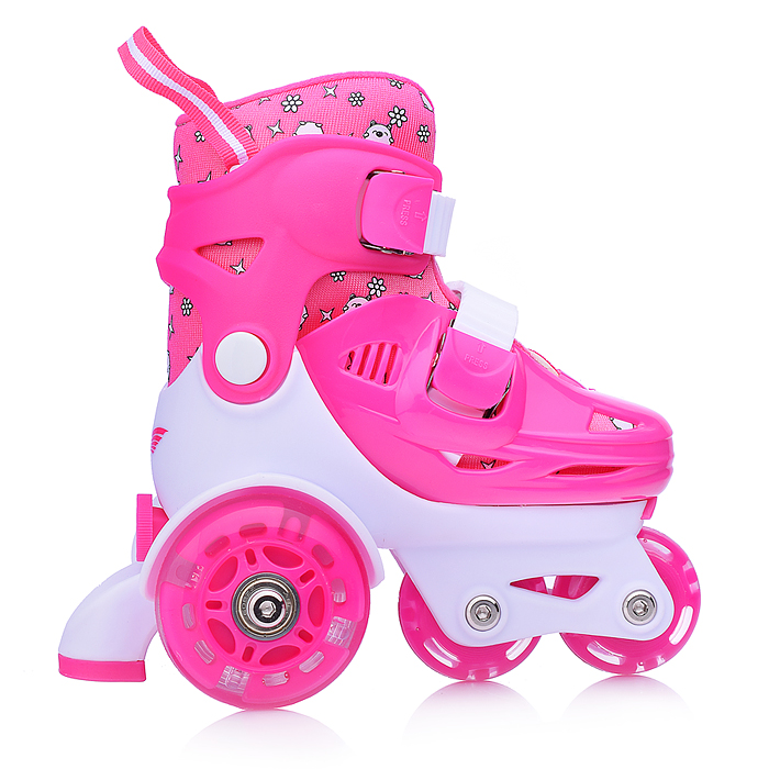 Фото к товару Ролики детские U011007Y размер S, розово-белые Ролики детские U011007Y размер S, розово-белые