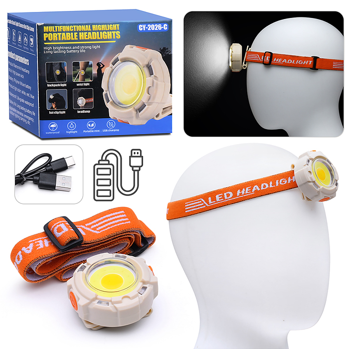 Фонарь налобный 00-6078 аккумуляторный, 800 мАч Фонарь налобный 00-6078 аккумуляторный, 800 мАч