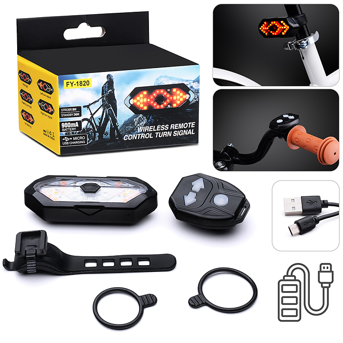 Фонарь аккумуляторный 00-6095 габаритный велосипедный, 900 мАч