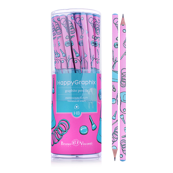 Карандаш чернографитный "HappyGraphix. Life Style. Pink dream" НВ