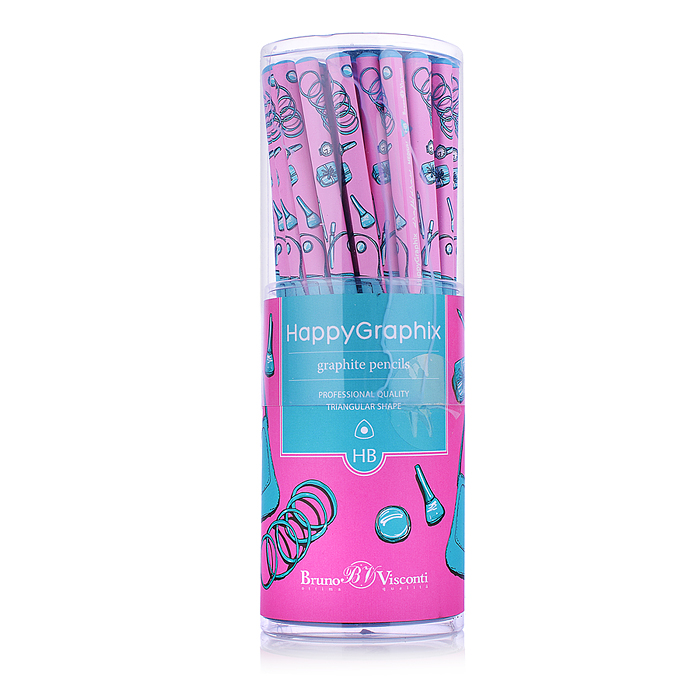 Карандаш чернографитный "HappyGraphix. Life Style. Pink dream" НВ