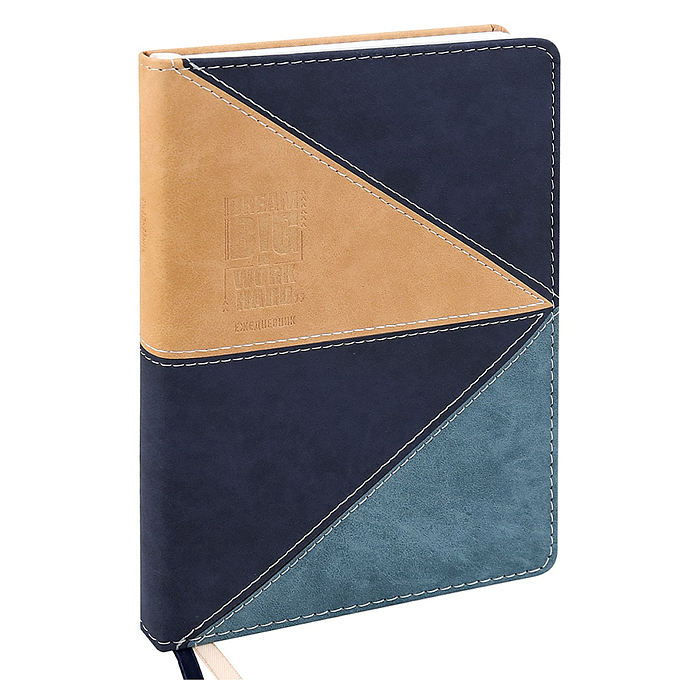 Ежедневник недатированный А5, 136л., "Abstract impressions" сине-песочный