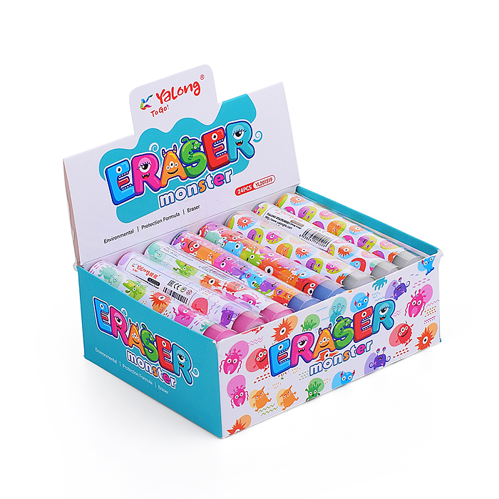 Фото к товару Ластик "Монстрики", синтетический каучук, ПВХ, цилиндрический, цвет ассорти, 105х15 мм Ластик "Монстрики", синтетический каучук, ПВХ, цилиндрический, цвет ассорти, 105х15 мм