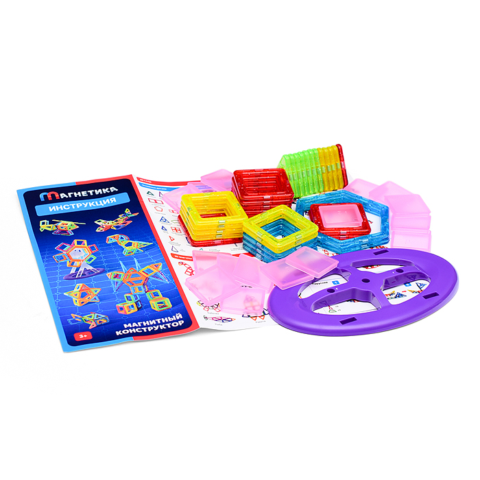 Фото к товару Конструктор магнитный MG0003-1 (размер деталей малый) 57 дет., в пакете Конструктор магнитный MG0003-1 (размер деталей малый) 57 дет., в пакете