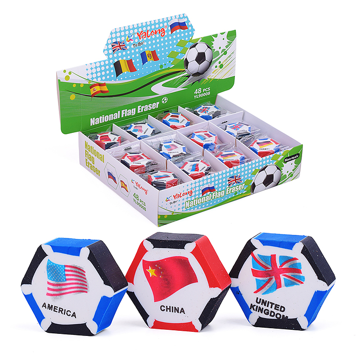 Ластик "Мировой футбол" синтетический каучук, фигурный, цвет ассорти, 40х40х10 мм Ластик "Мировой футбол" синтетический каучук, фигурный, цвет ассорти, 40х40х10 мм