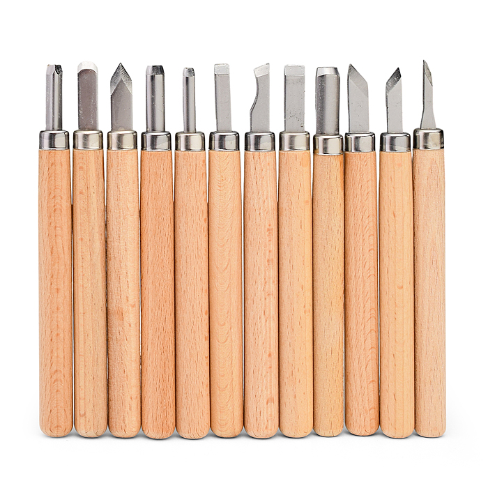 Набор резцов по дереву "HOBBY CREATIVE" 12 шт, в пластиковой коробке
