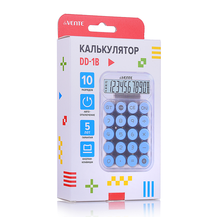 Фото к товару Калькулятор настольный DD-1, 125x150x18 мм, 10 разрядный, коррекция последнего введенного Калькулятор настольный DD-1, 125x150x18 мм, 10 разрядный, коррекция последнего введенного