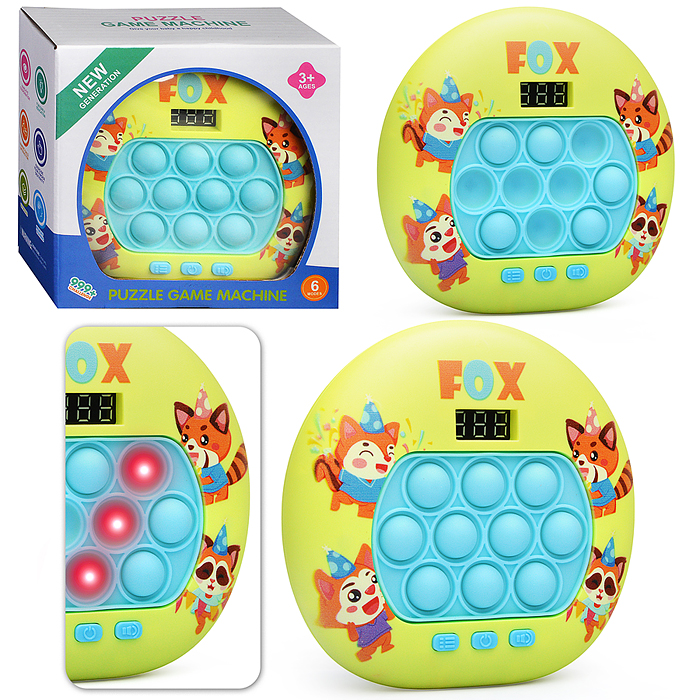 Игрушка-антистресс 8N30-35 "Игра электронная. Весёлые зверушки" (с подсветкой и музыкой) в коробке