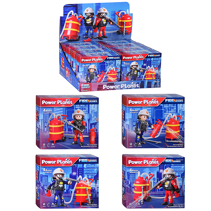 Конструктор QL888-16 "Пожарная тележка" с минифигуркой, в коробке