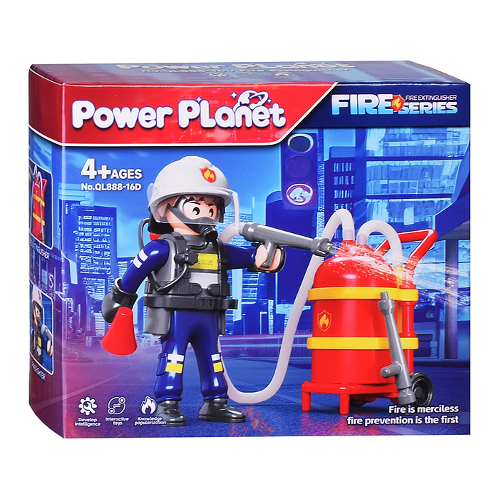 Конструктор QL888-16 "Пожарная тележка" с минифигуркой, в коробке