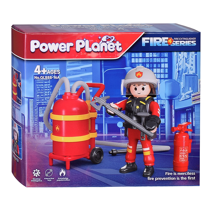 Конструктор QL888-16 "Пожарная тележка" с минифигуркой, в коробке