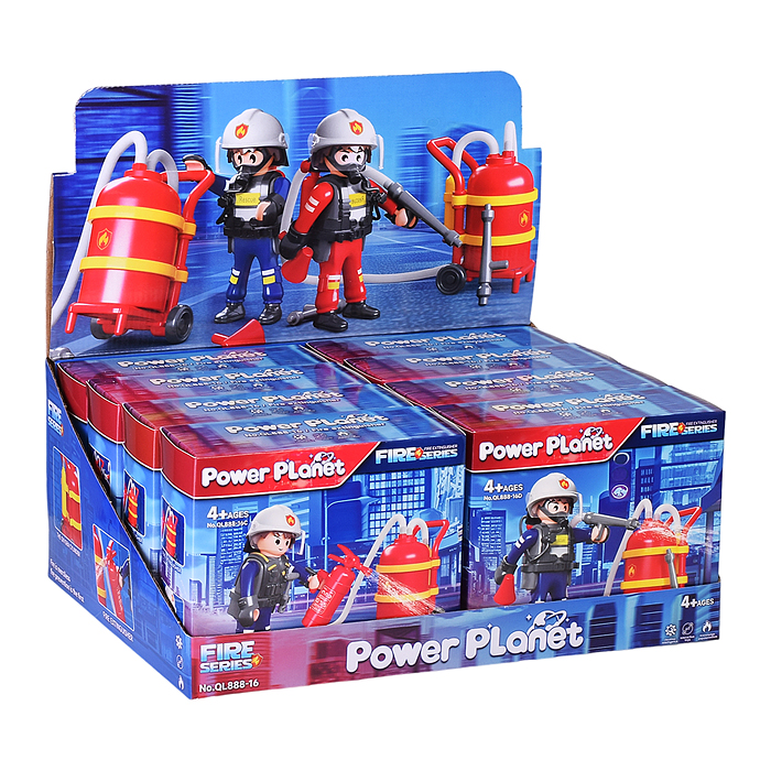 Конструктор QL888-16 "Пожарная тележка" с минифигуркой, в коробке