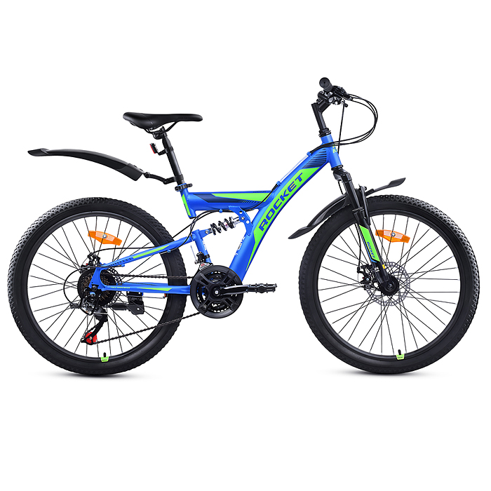 Велосипед 24" Rocket Azkar, цвет синий/зеленый, размер 15"