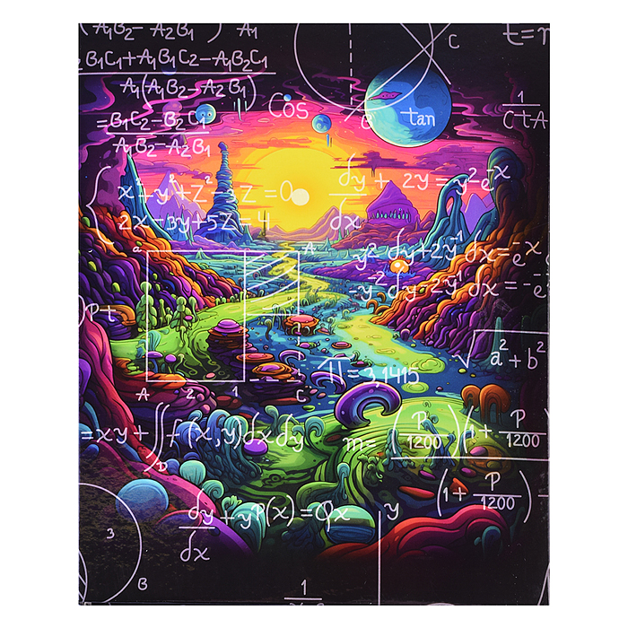 Тетрадь 80 л., клетка "Космическая-1" А5 на кольцах со сменным блоком