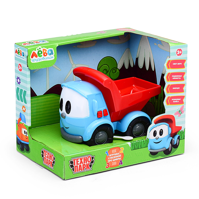 Фото к товару Машина пластик Грузовичок Лева 15 см, (свет-звук, песня про цифры) инерц., в коробке Машина пластик Грузовичок Лева 15 см, (свет-звук, песня про цифры) инерц., в коробке