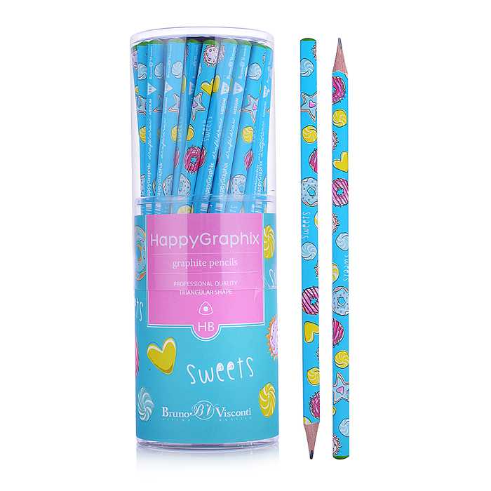 Карандаш чернографитный "HappyGraphix. Сладкое настроение.Пончики" НВ
