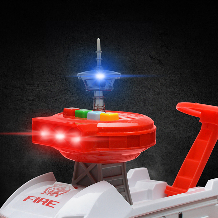 Катер 660-A247 в комплекте с машиной, красный, в коробке