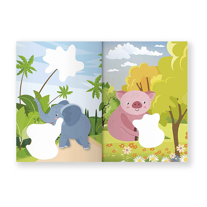 Книжка с наклейками фигурн. Крупные наклейки. Мамы и малыши. 