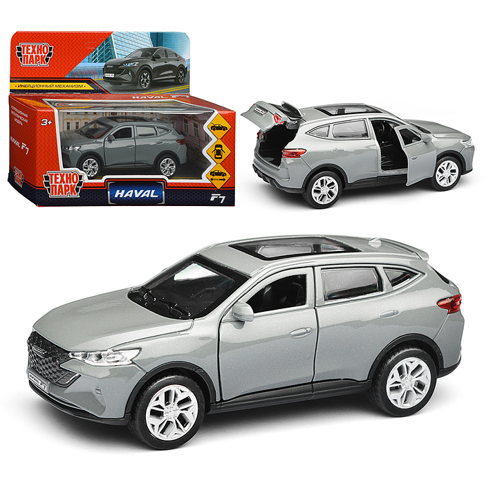 Машина металл Haval f7 12 см, (дв, багаж, серый) инерц., в коробке Машина металл Haval f7 12 см, (дв, багаж, серый) инерц., в коробке