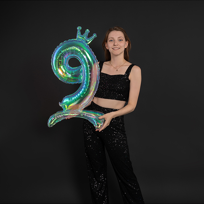 Фото к товару Шар (32''/81 см) Цифра, 9 Корона, на подставке, Хамелеон, Хамелеон, 1 шт. в уп. Шар (32''/81 см) Цифра, 9 Корона, на подставке, Хамелеон, Хамелеон, 1 шт. в уп.