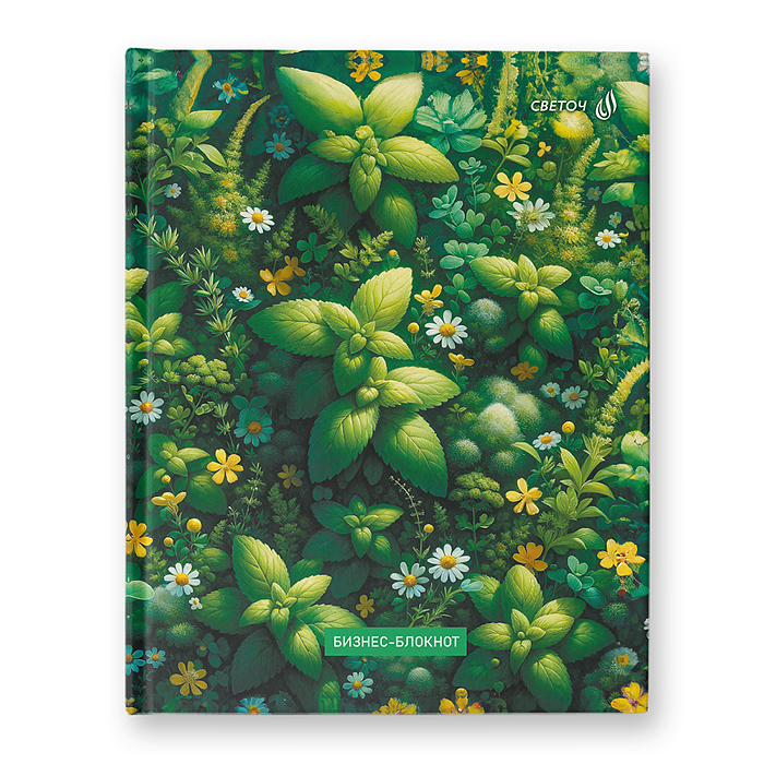Бизнес-блокнот 80л. А5+ "Вдохновение природой" клетка, глянцевая ламинация 