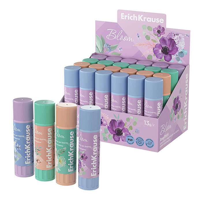 Клей-карандаш EasyStick Pastel Bloom, 13г, ассорти Клей-карандаш EasyStick Pastel Bloom, 13г, ассорти