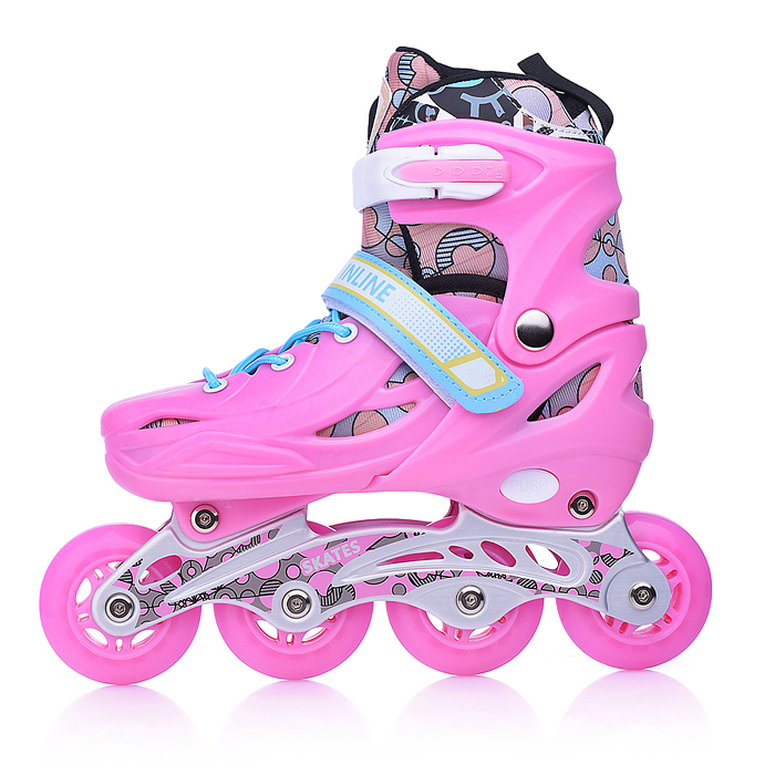 Фото к товару Ролики детские U011004Y (размер M) розовый, в сумке Ролики детские U011004Y (размер M) розовый, в сумке