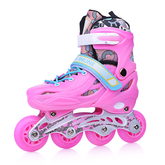 Фото к товару Ролики детские U011004Y (размер M) розовый, в сумке Ролики детские U011004Y (размер M) розовый, в сумке