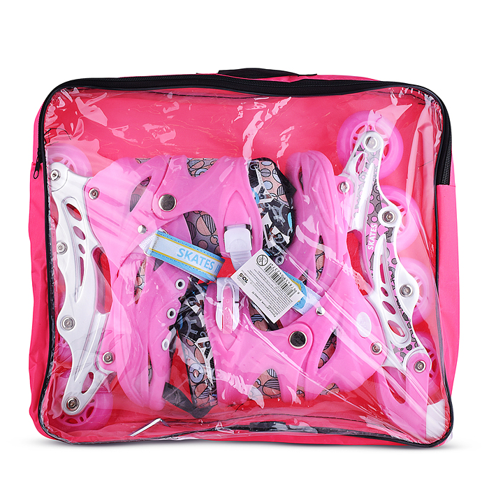 Фото к товару Ролики детские U011004Y (размер M) розовый, в сумке Ролики детские U011004Y (размер M) розовый, в сумке