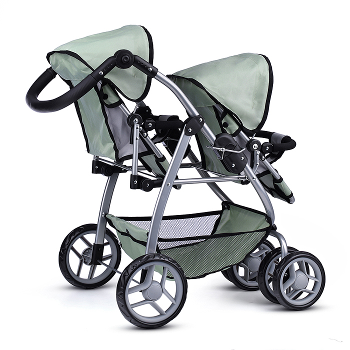 Коляска для кукол 9662D(для двойни)металлическая,прогулочная,с тентом,с корзиной,в пакете