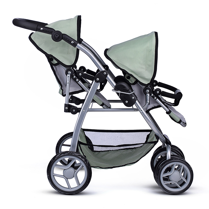 Коляска для кукол 9662D(для двойни)металлическая,прогулочная,с тентом,с корзиной,в пакете