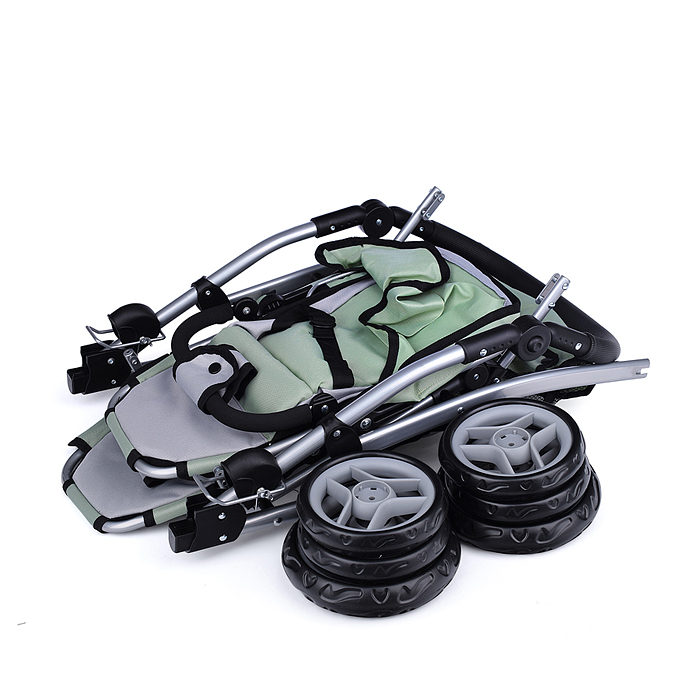 Коляска для кукол 9662D(для двойни)металлическая,прогулочная,с тентом,с корзиной,в пакете